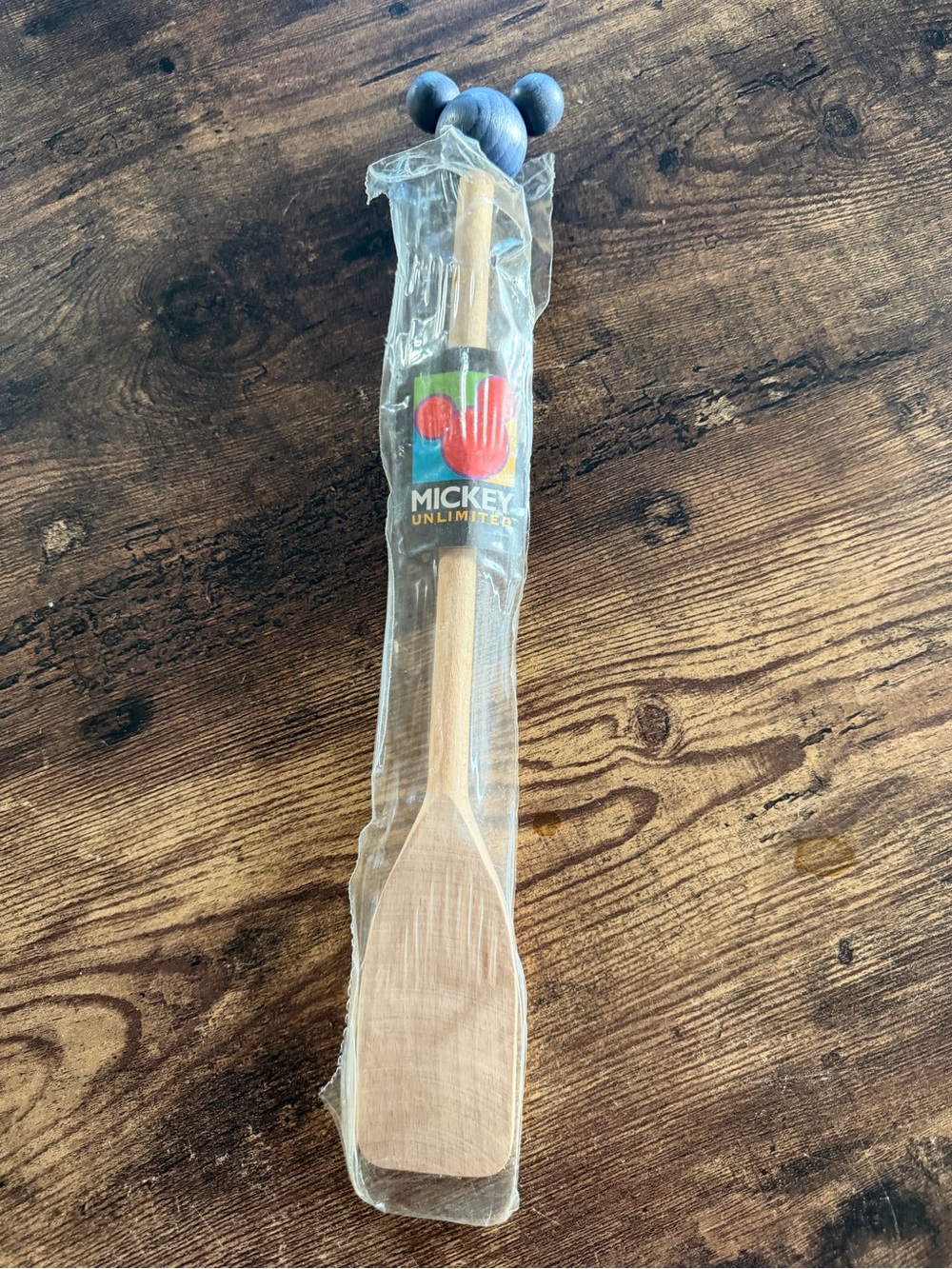 Disney Wooden Mickey Spoon Spatula with Blue Mickey Head